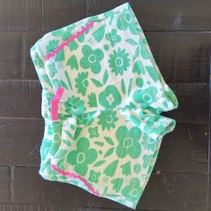 Mini Boden Floral Terry Shorts With Pockets